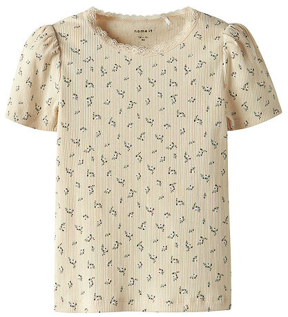 Name It T-Shirt - Rib - NmfHoise - Sonne Kiss m. Blumen