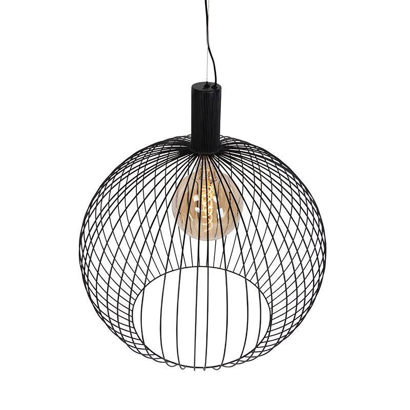 Design hanglamp rond zwart 70 cm - Dos