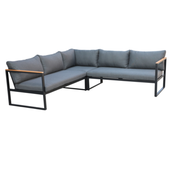 Wakefield loungeset Corfu zwart metaal
