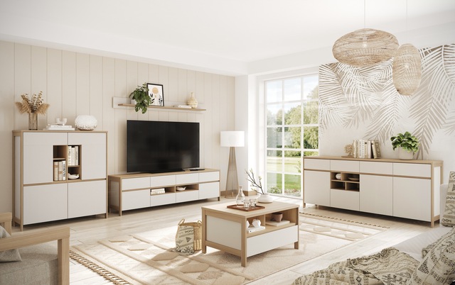 Home affaire Sideboard »Stranda, moderner Schrank, Kommode im Scandi-Style, 198 cm breit« elegante Rahmenoptik, ausreichend Stauraum, vielseitig einsetzbar