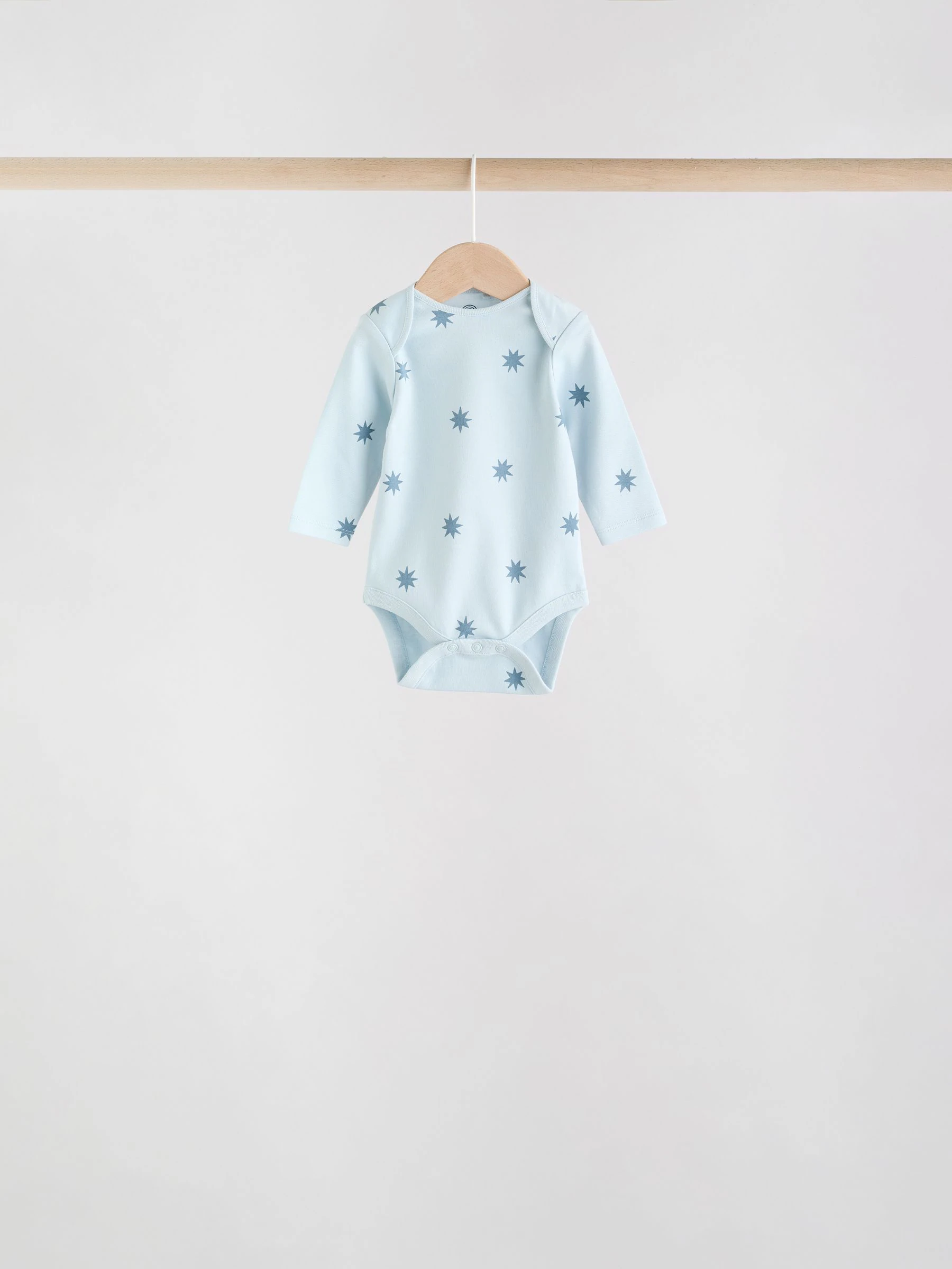 Blauw - Set van 5 rompers met lange mouwen