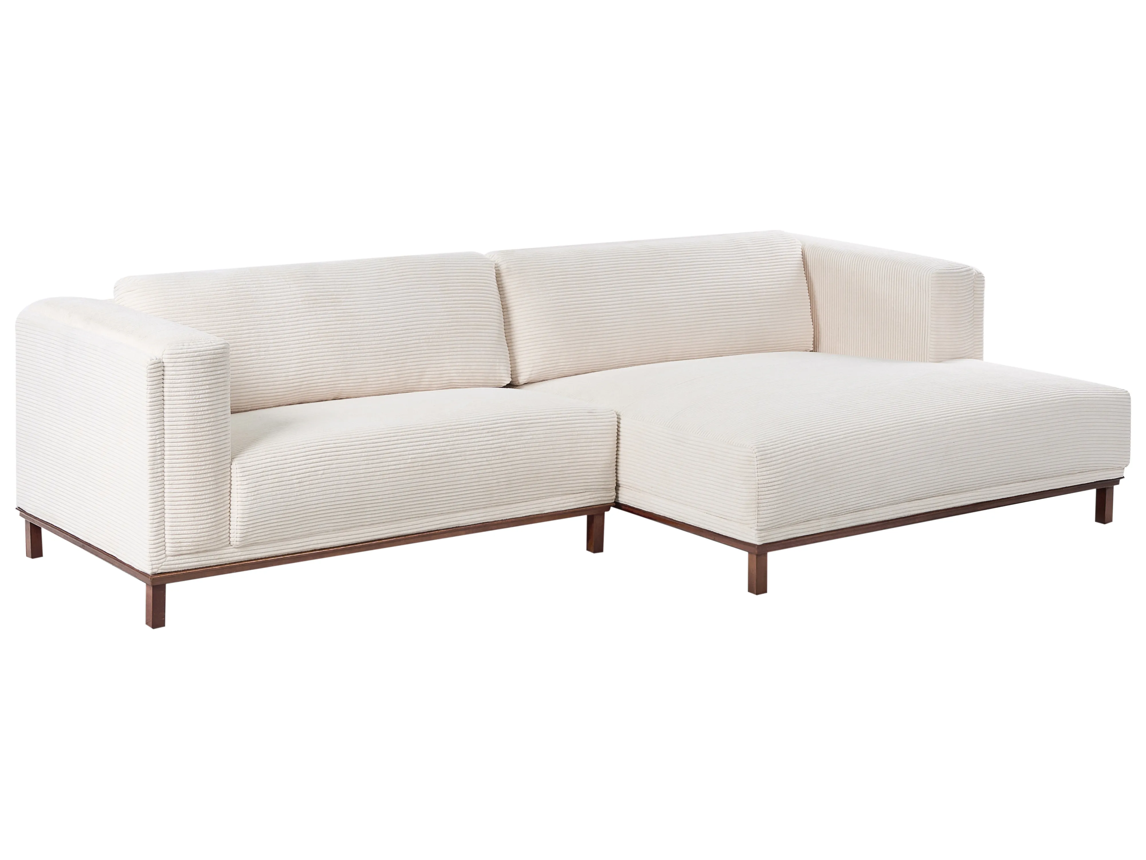 Hoekbank 4-zits VENG Corduroy Lichtbeige linkszijdig