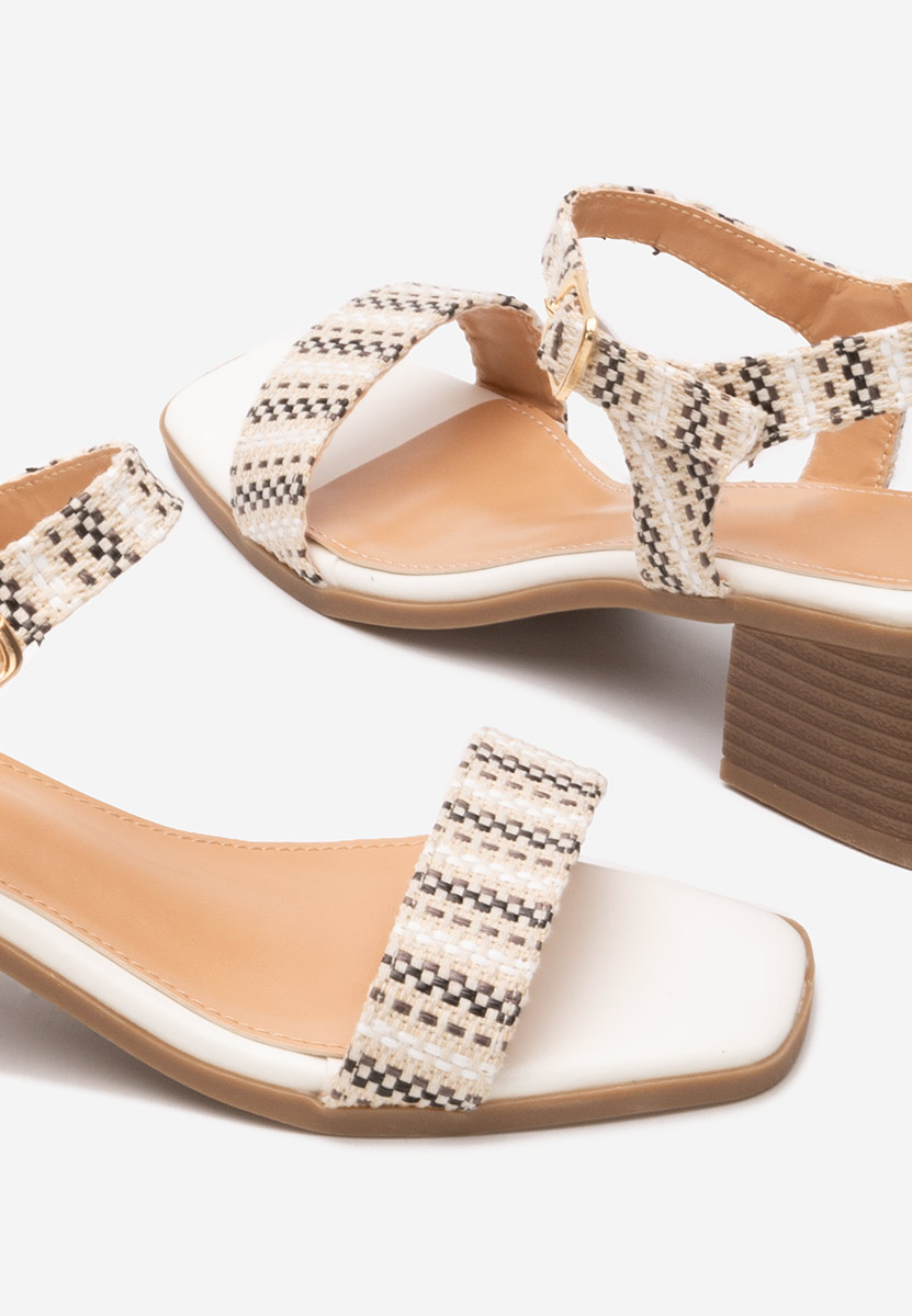 Sandales à talon épais blanches Brianne