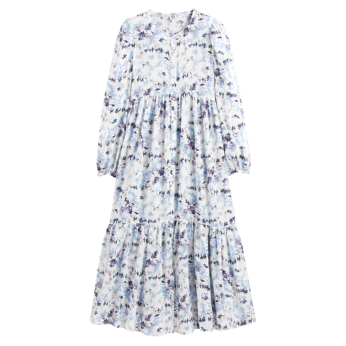 COLEÇÃO LA REDOUTE<br>Vestido maxi floral com mangas longas bufantes