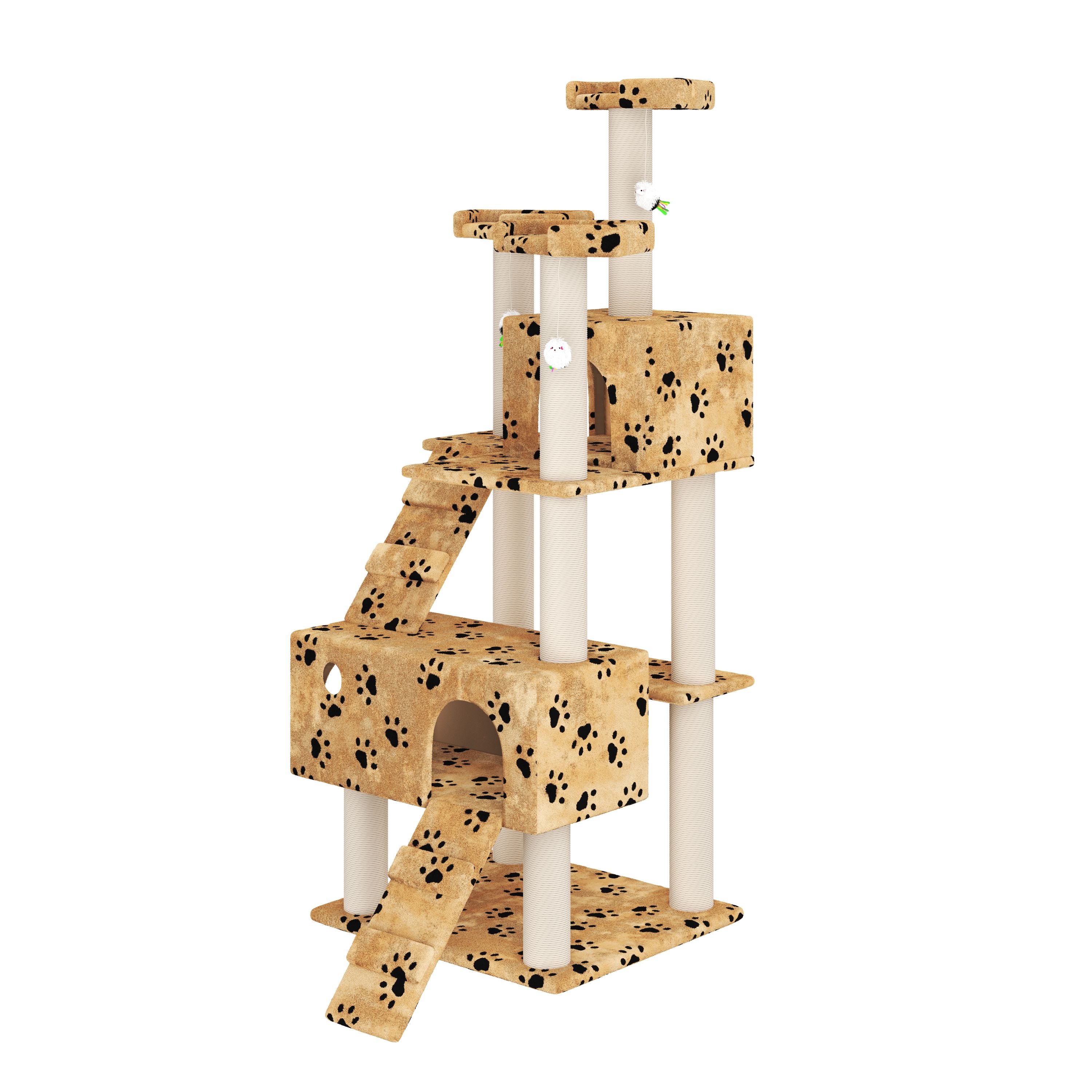 Katzenbaum MIRO 182 cm beige mit Pfoten