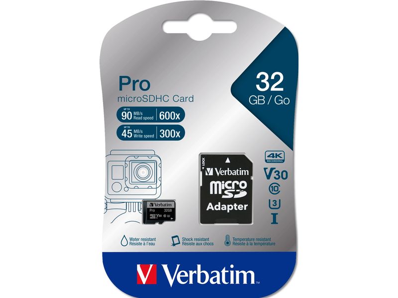 Seagate microSDHC-Karte Pro U3 32 GB Profi MicroSDHC Speicherkarte mit SD-Adapter