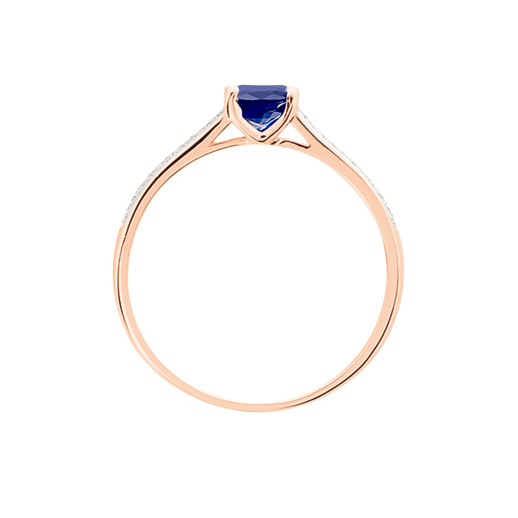 Bague Crista Or Rose Saphir Et Diamant