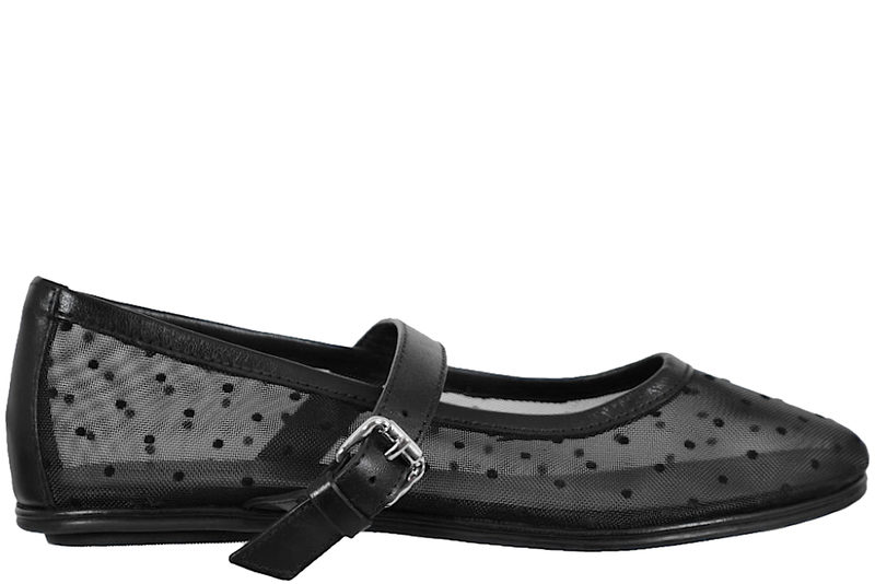 COPENHAGEN SHOES BALLERINA NET DOTS BLACK