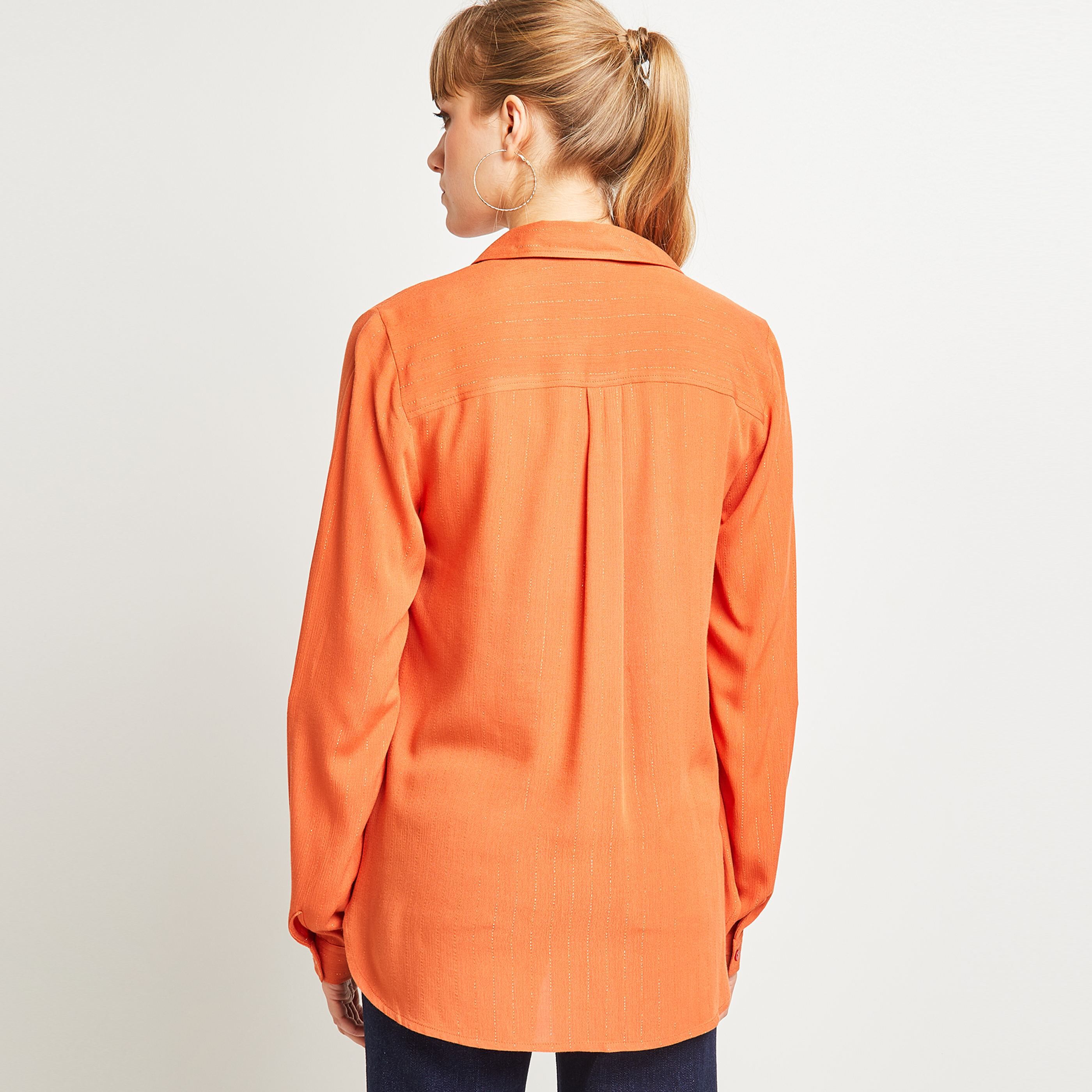 Chemise fluide femme - ORANGE