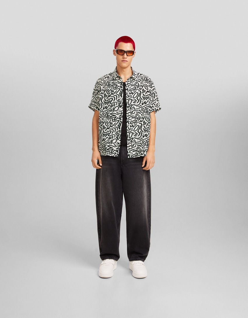 Camisa de manga curta estampada