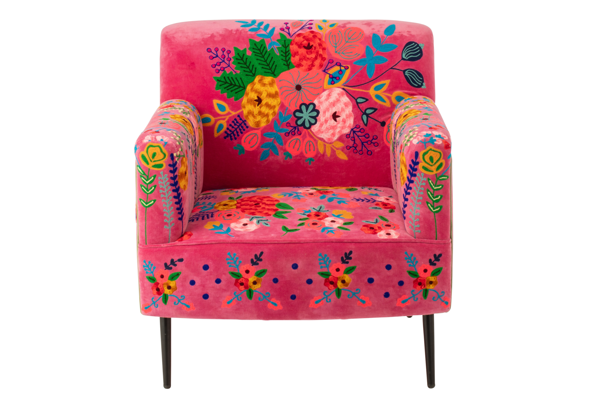 Fauteuil Bloemen Mangohout Fuchsia
