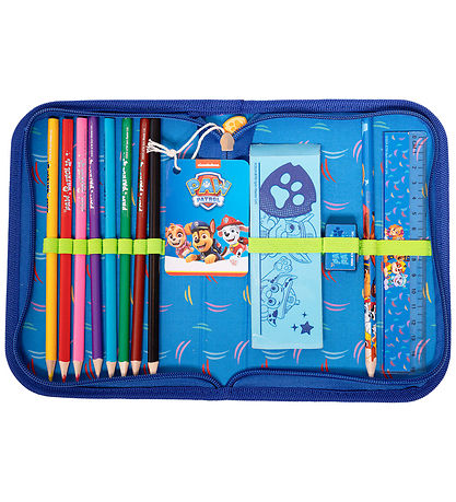 Paw Patrol Federmäppchen m. Inhalt - Blau m. Print