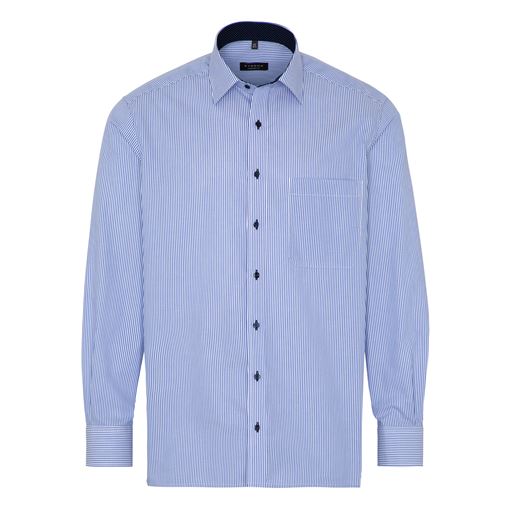 Eterna Stribet Comfort Fit Skjorte, Blå, 46