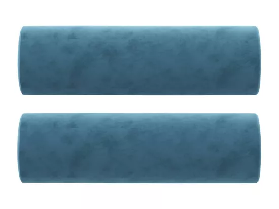 Canapé 2 places avec oreillers décoratifs bleu 140 cm velours