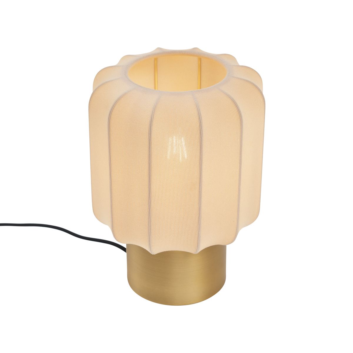 Japandi tafellamp goud met beige kap - Pluni