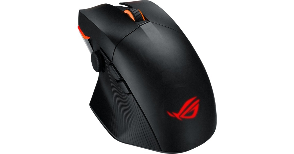 ASUSROG Chakram X Origin gaming muis  (Zwart, 100 - 36,000 dpi, USB 2.0, Bluetooth, 2,4 GHz, RGB leds)