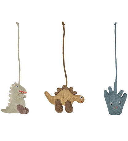 OYOY Oph?ng - 3 stk - Dino - Beige / Saffron / Aqua Blue