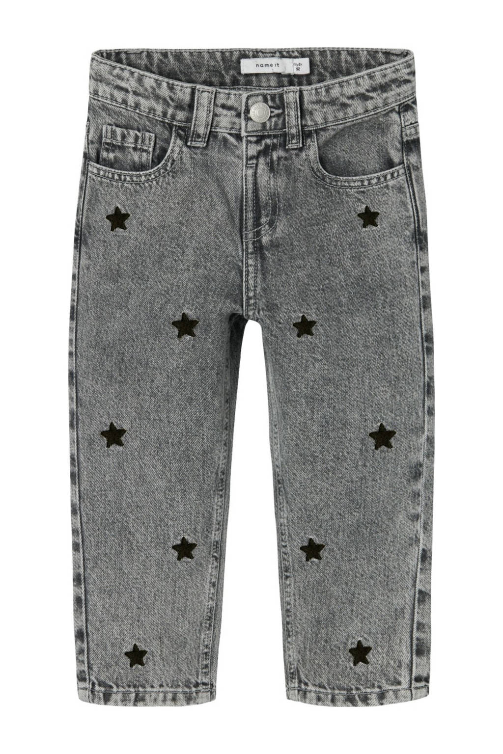 NAME IT loose fit jeans NMFBELLA met sterren Medium grey denim