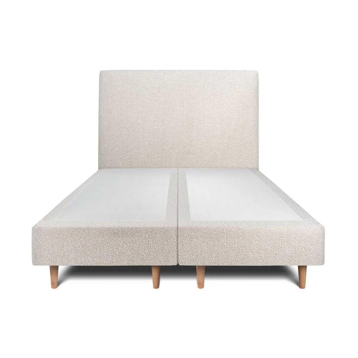 Sommeil de plomb Lit 160x200cm - Tête de lit bouclette et sommier tapissier - Beige