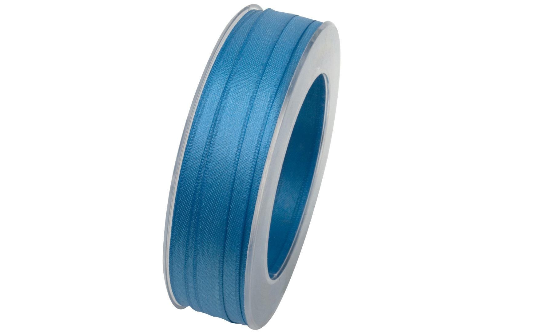 Satinband 10 mm x 25 m, Mittelblau, 1 StückDoppelsatin-Geschenkband