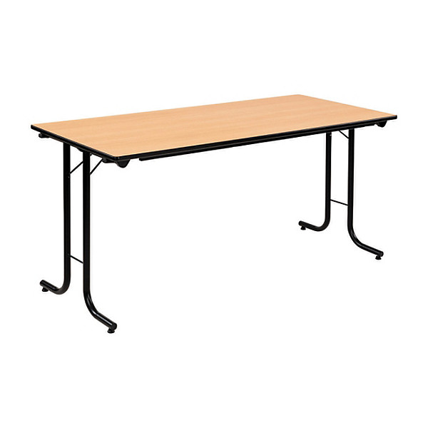 Table pliante modulaire Rectangle - L.160 x P.70 cm  - Plateau Hêtre - Pieds Noir