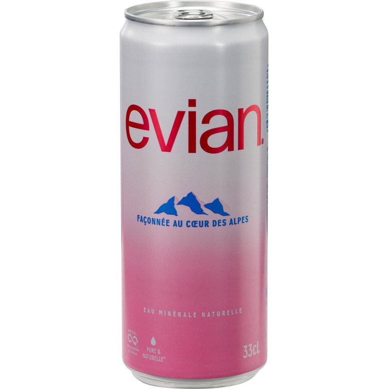 Eau minérale Evian 33 cl - 24 canettes