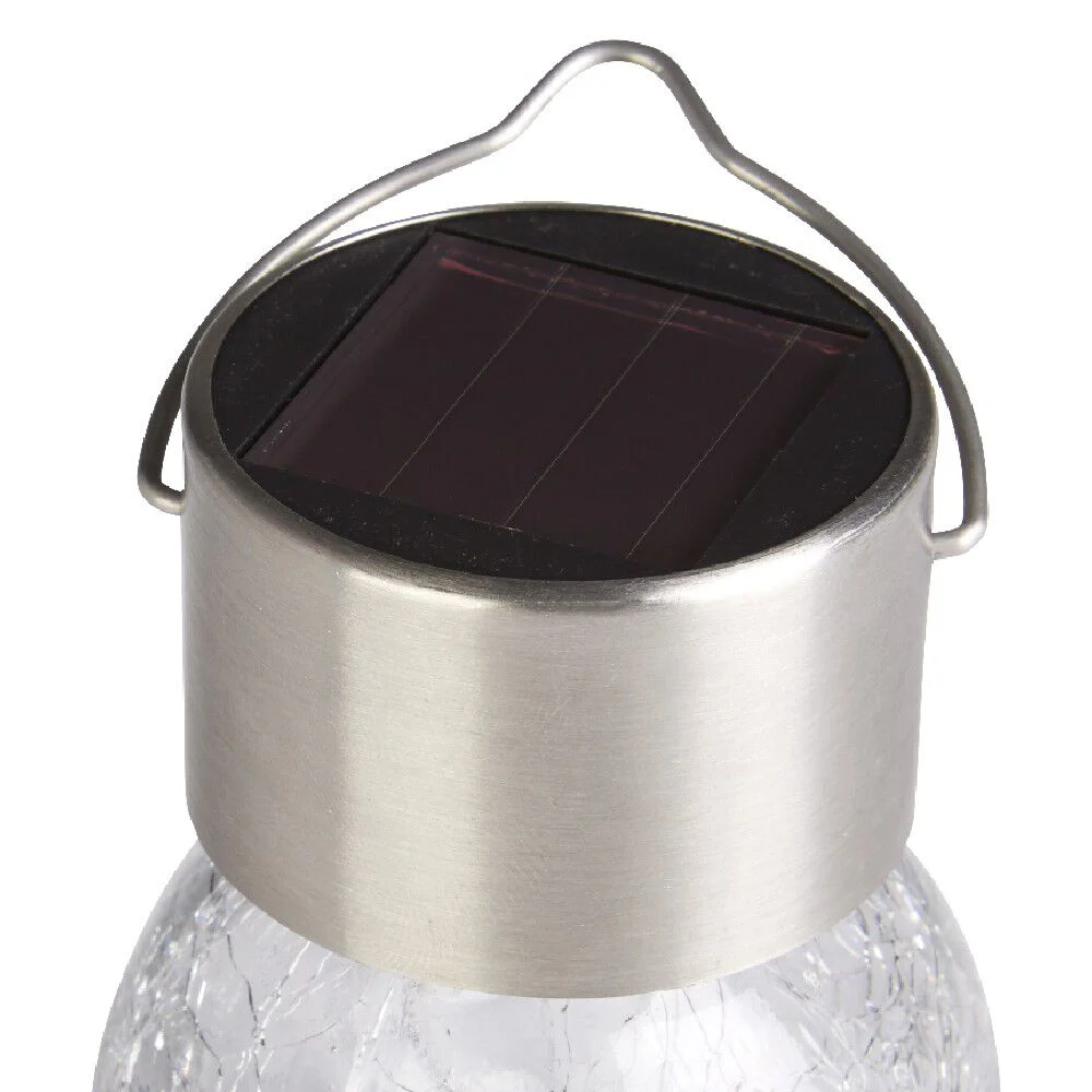 Lampe solaire verre froissé à suspendre