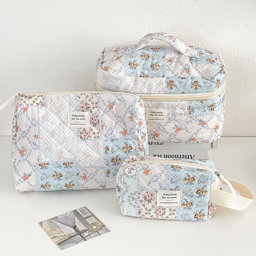 ZenlyHabit - Make-uptas/clutch met letters en bloemenprint (diverse ontwerpen)