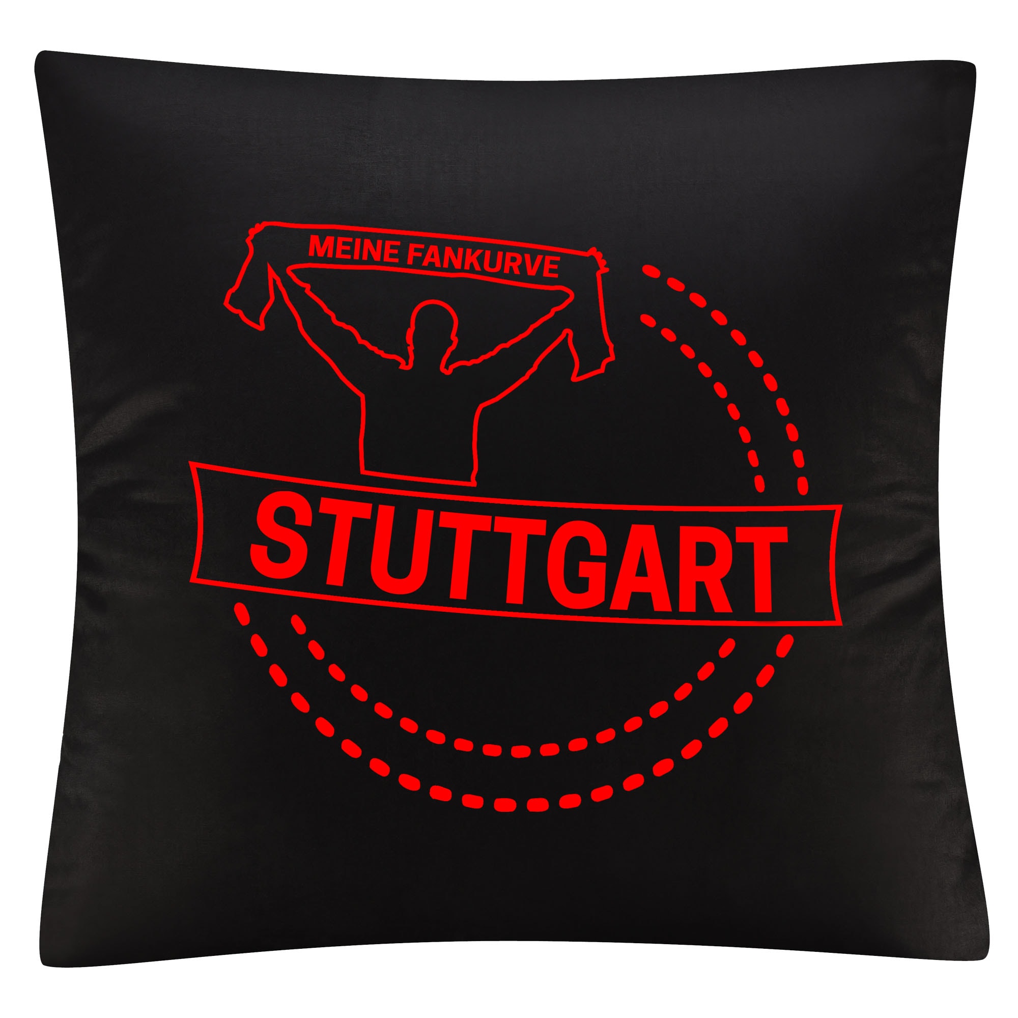 multifanshop® Kissenbezug - Stuttgart - Meine Fankurve - Druck rot