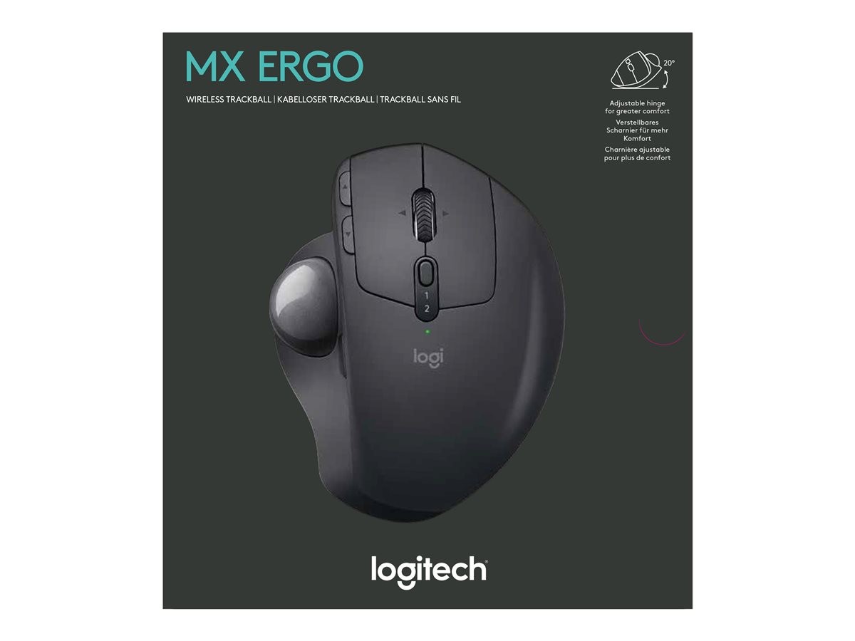 Logitech - MX Ergo Graphite Wireless Trackball
