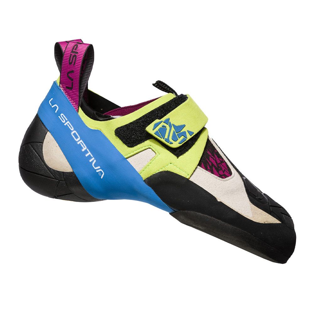 La Sportiva SKWAMA - Chaussons escalade Femme apple green/cobalt blue