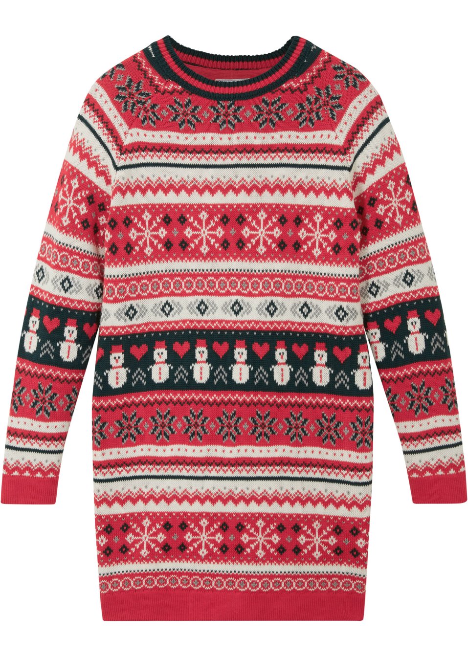Robe en maille fille à motif hivernal