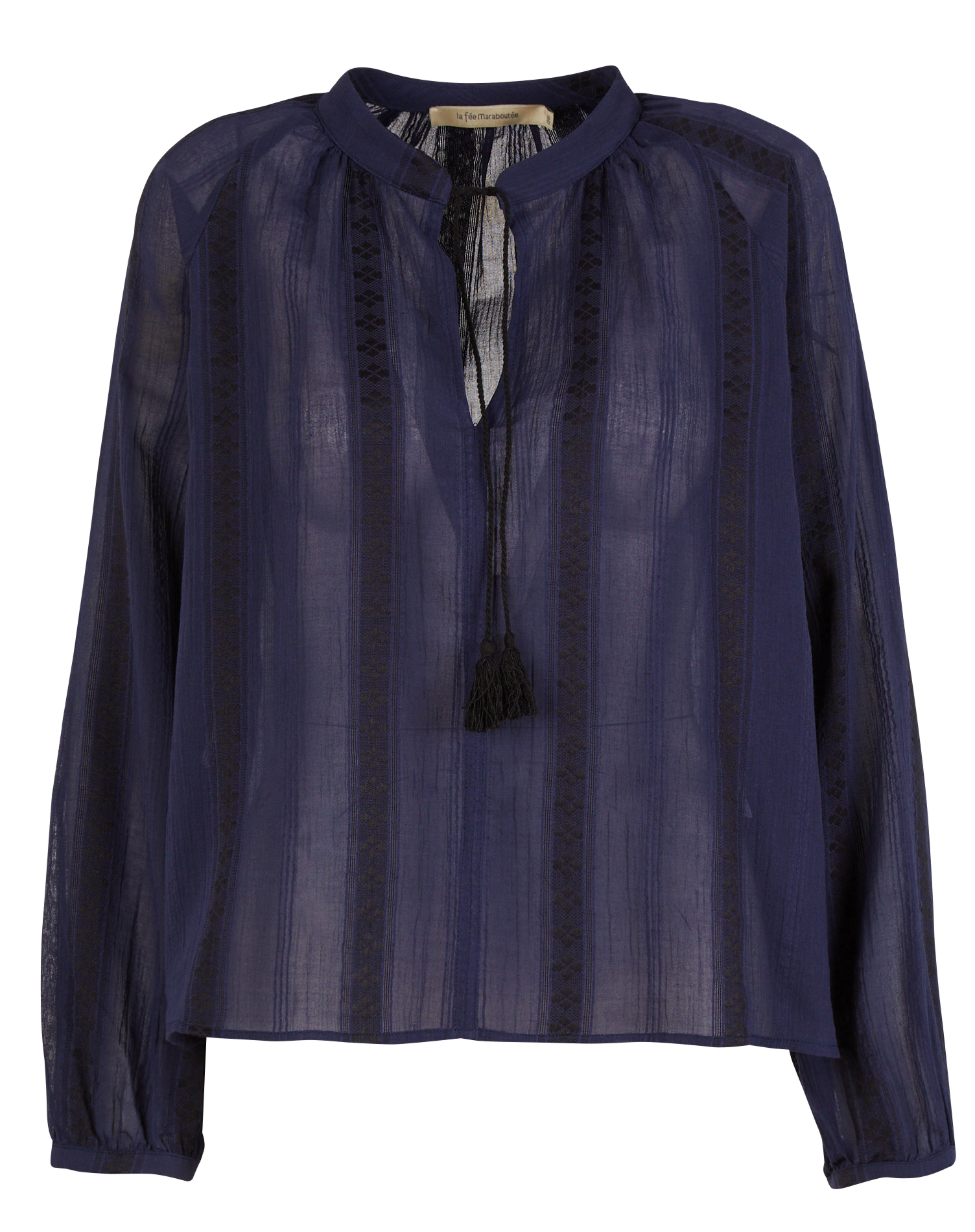 Blouse ample en jacquard rayé | Bleu