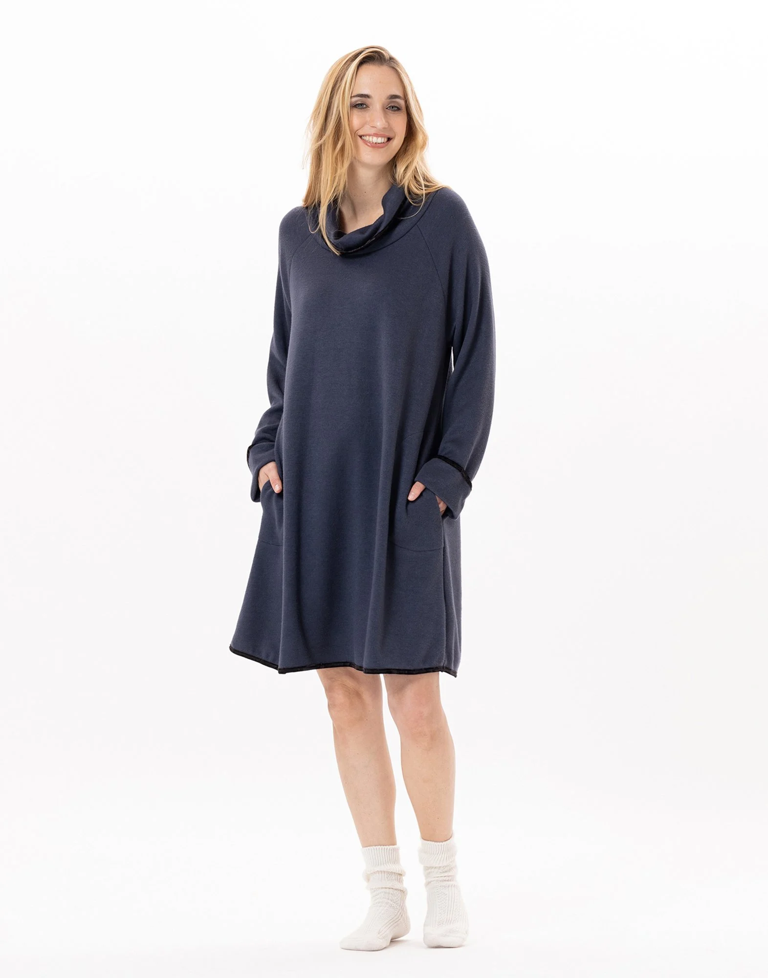 ALPAGA 840 - Robe en maille tricot | Bleu