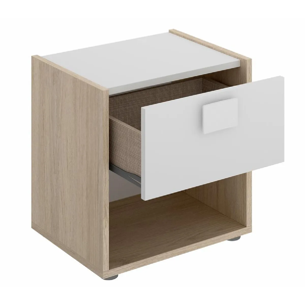 pegane Table de Nuit Enfant Chêne/Blanc