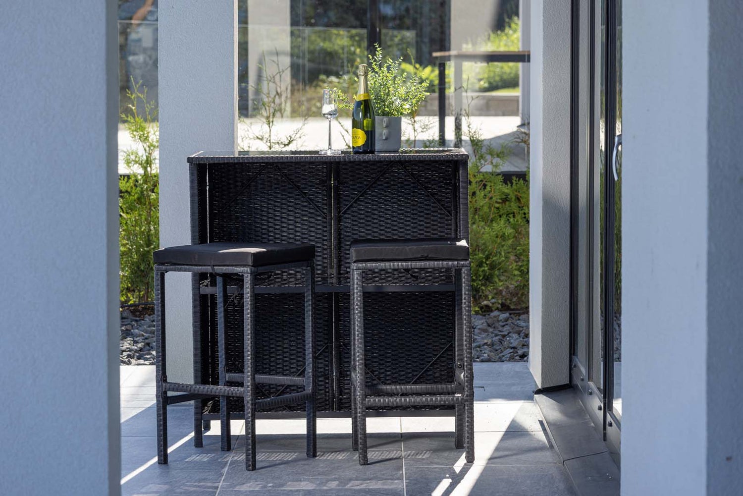 Knock loungeset 3-delig zwart. 60X100X105cm