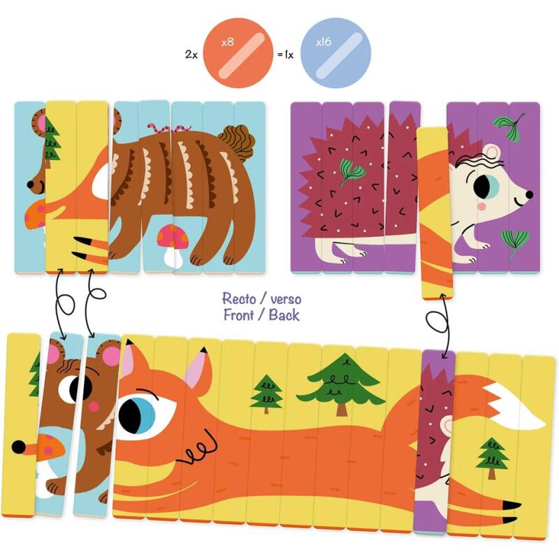 Puzzles Sticks, Animaux de la forêt - Multicolore