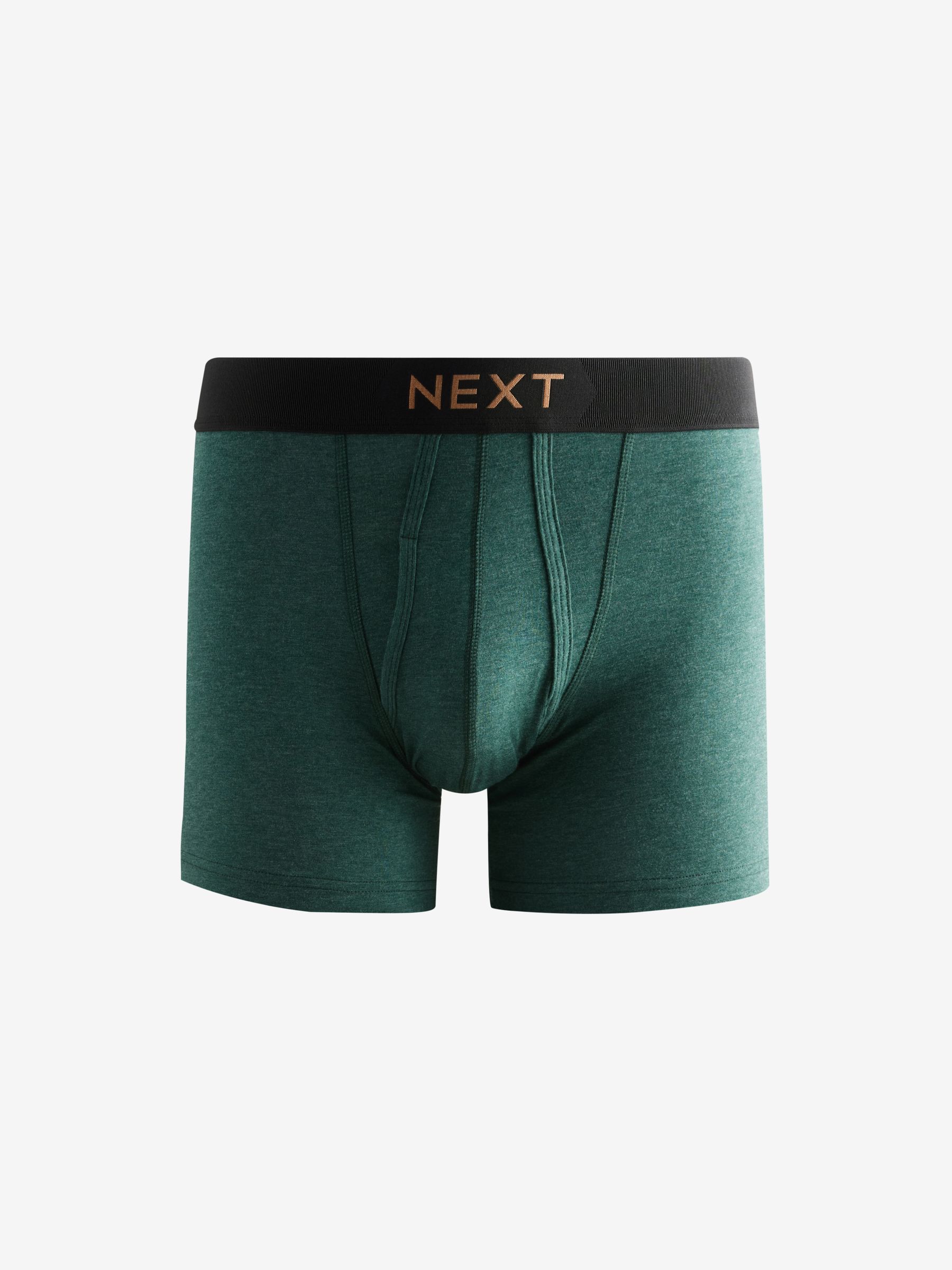 Donker rijk groen/blauw gemêleerd - Verpakking van 8 - Boxershorts met A-voorkant