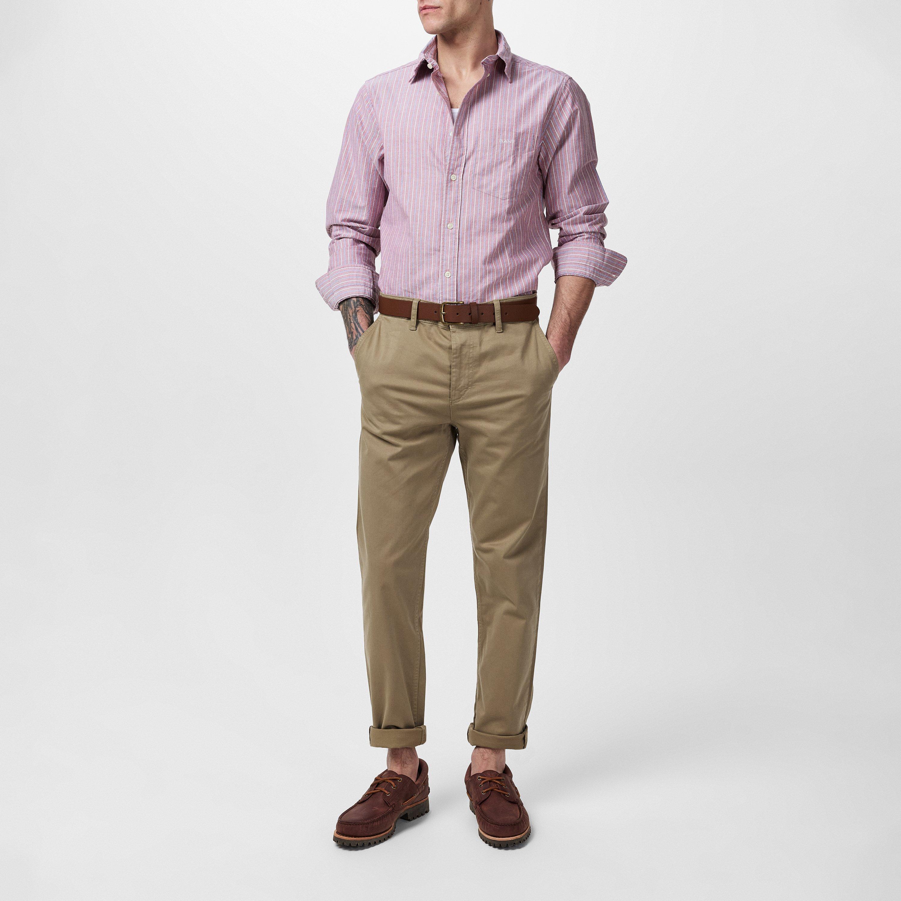 Gant REG OXFORD STRIPE SHIRT IRON RED M