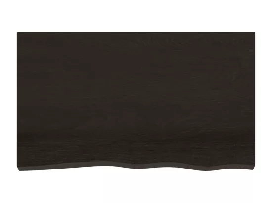 Comptoir de salle de bain marron foncé bois massif traité