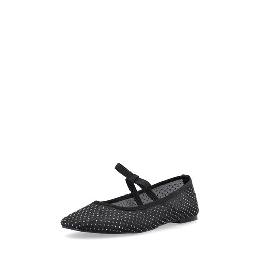 Bianco Fall Rhinestone Bow Ballerinasko, Black, 38