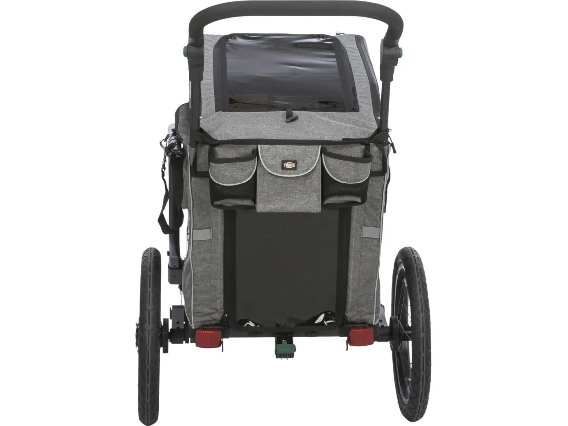 Trixie Bicycle trailer, L: 80 × 103 × 98/147 cm, grey/sage