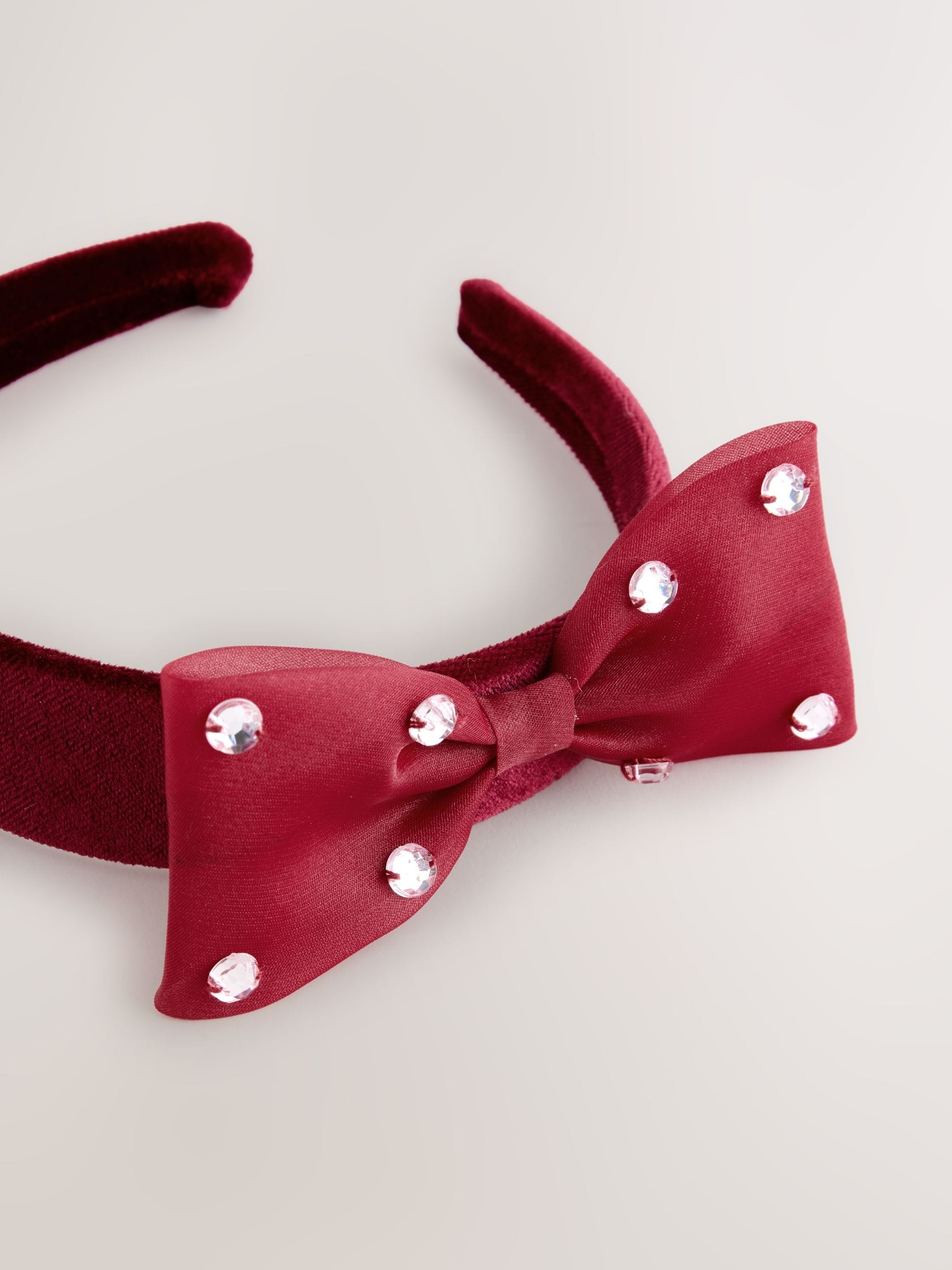 Rood - Velvet Bow Aliceband