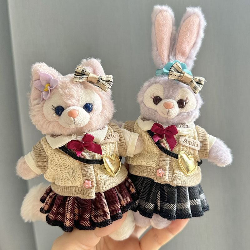 Masoom - Set: Schooluniform Top + Rok + Vest + Hartvormige Poppenkleertjes - 17cm