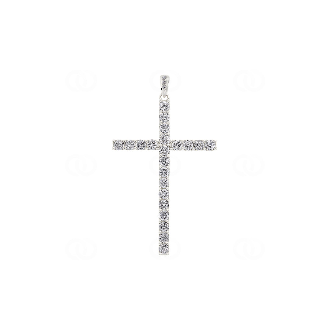 Anhänger 750/18 K Weissgold Kreuz mit Brillanten 1.00 ct H/si