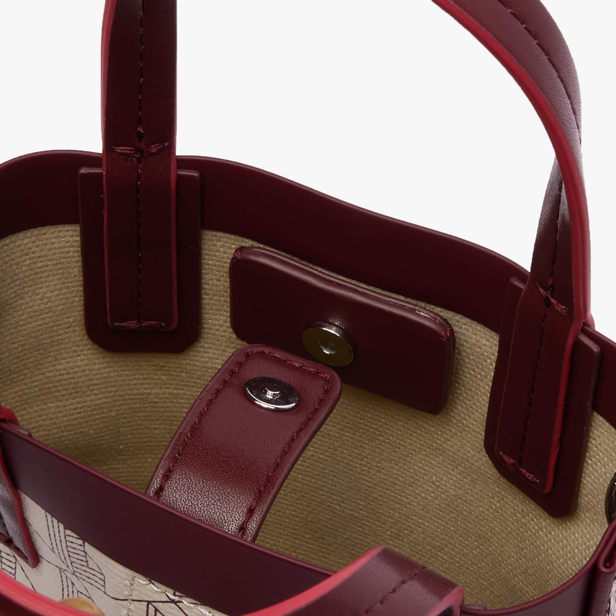 Mini sac cabas avec monogramme en toile enduite Sacs à main & Cabas - Blanc - Lacoste - Femme