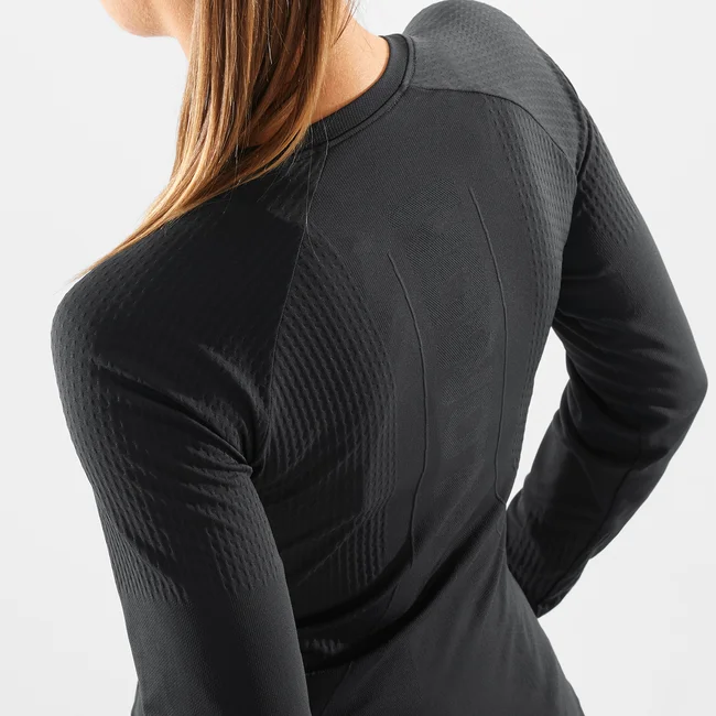 SENSE AERO SEAMLESS  Langarmshirt Damen DEEPBLACK