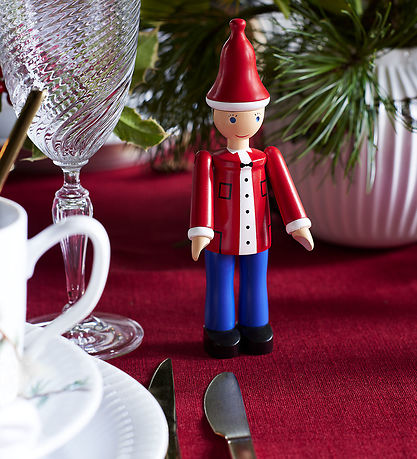 Kay Bojsen tr?figur - Jule Ole 17,5 cm - R?d/Bl?/Hvid