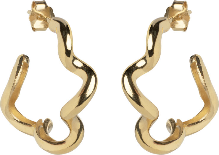 ENAMEL Copenhagen Hoops, Curly 925s/gp