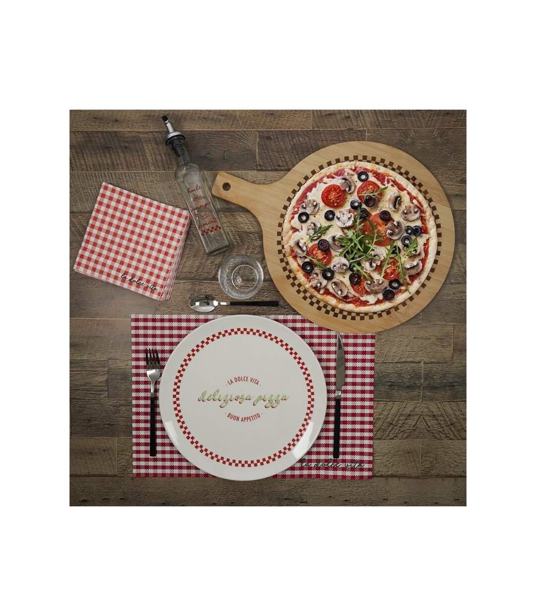 Paris Prix - Lot De 20 Serviettes En Papier dolce Vita 33x33cm Rouge